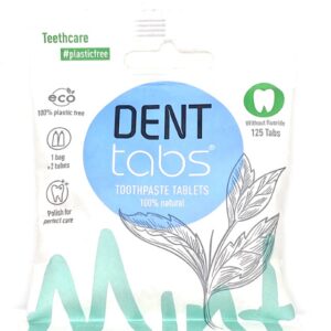 Dentífrico Natural en Tabletas Sin Flúor, Menta 125 tabletas, Denttabs