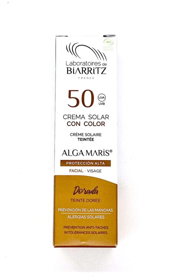Crema Social Facial Color Dorado SPF50 (Alga Maris - Lab. Biarritz) 50ml.