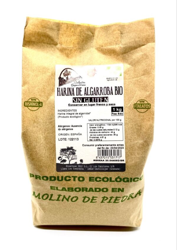 Harina de Algarroba Bio sin Gluten 1 KG