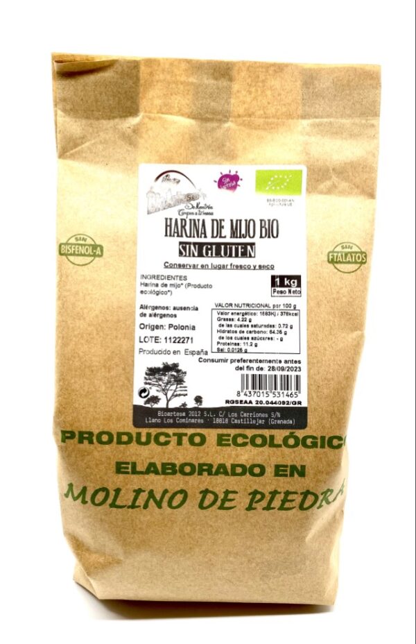 Harina de Mijo Bio sin Gluten 1 KG
