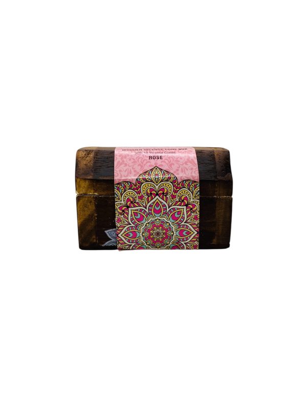Cofre con Conos de Incienso de Rosa, Karma Scents